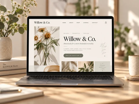 Willow and Co. — an elegant botanical website with natural tones and serif typography.